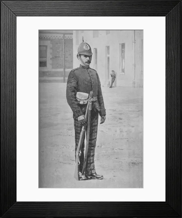 Framed Print : Sergeant, The Cameronians (Scottish Rifles), c1880. Artist: Gregory & Co
