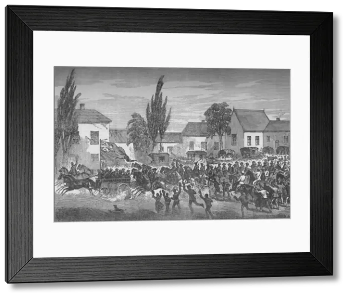 Framed Print : Oudtshoorn Mounted Volunteers Starting for the Eastern Frontier, c1880 Framed Print : Oudtshoorn Mounted Volunteers Starting for the Eastern Frontier, c1880
