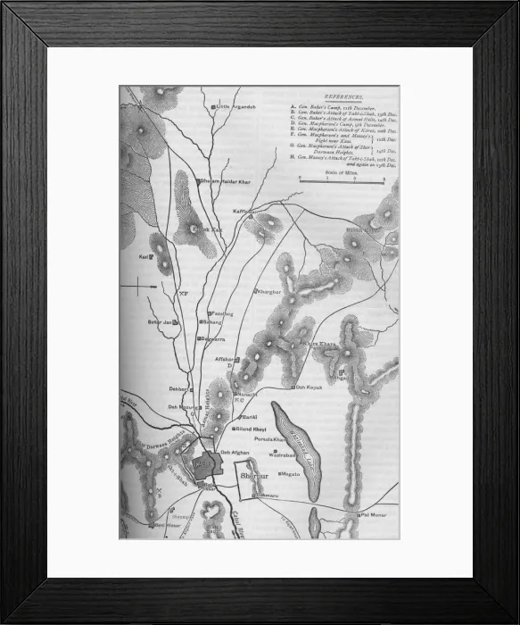 Framed Print : Plan of the Operations Round Cabul, Dec. 9-15, 1879, c1880 Framed Print : Plan of the Operations Round Cabul, Dec. 9-15, 1879, c1880