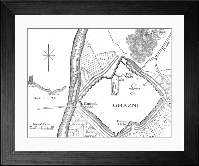 Framed Print : Plan of Ghazni, (1880), c1880 Framed Print : Plan of Ghazni, (1880), c1880