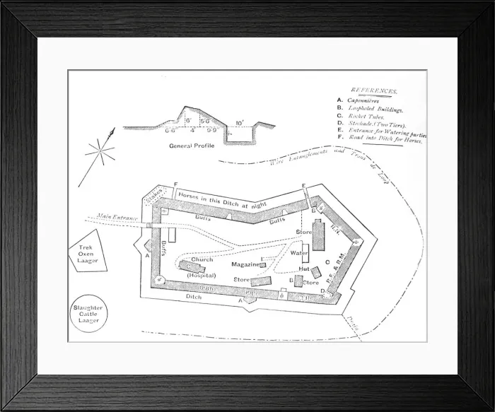 Framed Print : Plan of the Fort at Etschowe, c1880 Framed Print : Plan of the Fort at Etschowe, c1880