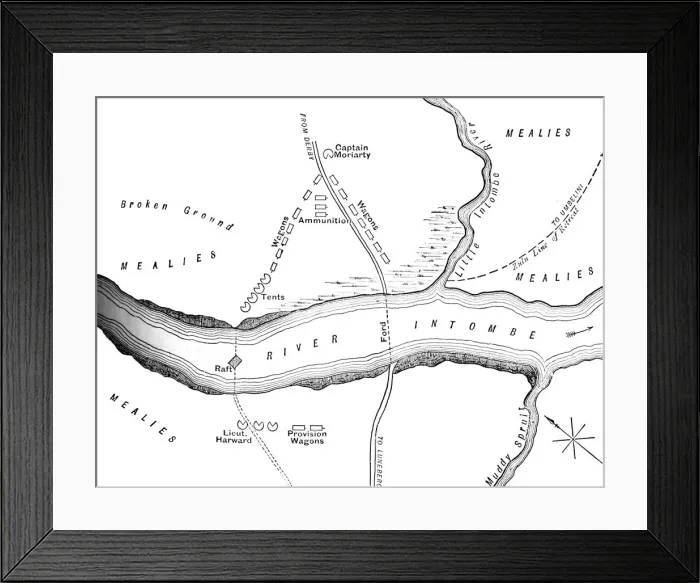 Framed Print : Plan of the Disaster on the Intombe River (March 12, 1879), c1880 Framed Print : Plan of the Disaster on the Intombe River (March 12, 1879), c1880