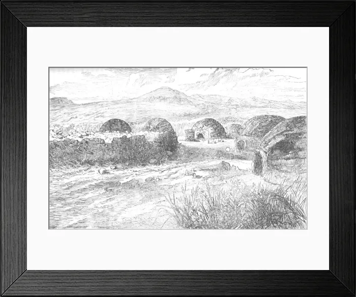 Framed Print : Kraal where Prince Louis Napoleon and his party off-saddled and were fired at, c1880 Framed Print : Kraal where Prince Louis Napoleon and his party off-saddled and were fired at, c1880