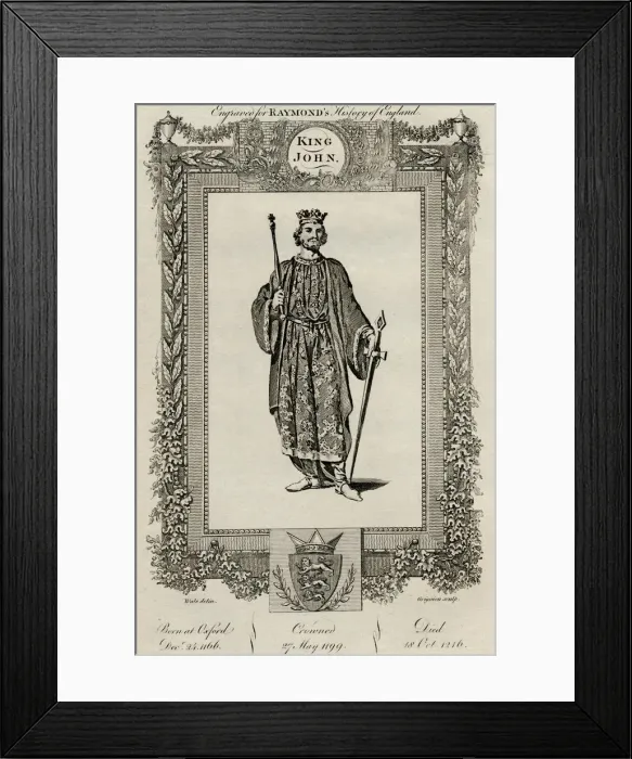 Framed Print : King John, (1166-1216), c1787 Framed Print : King John, (1166-1216), c1787