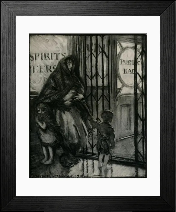 Framed Print : The Tavern Door, 1916, (1917). Artist: Edmund Joseph Sullivan Framed Print : The Tavern Door, 1916, (1917). Artist: Edmund Joseph Sullivan