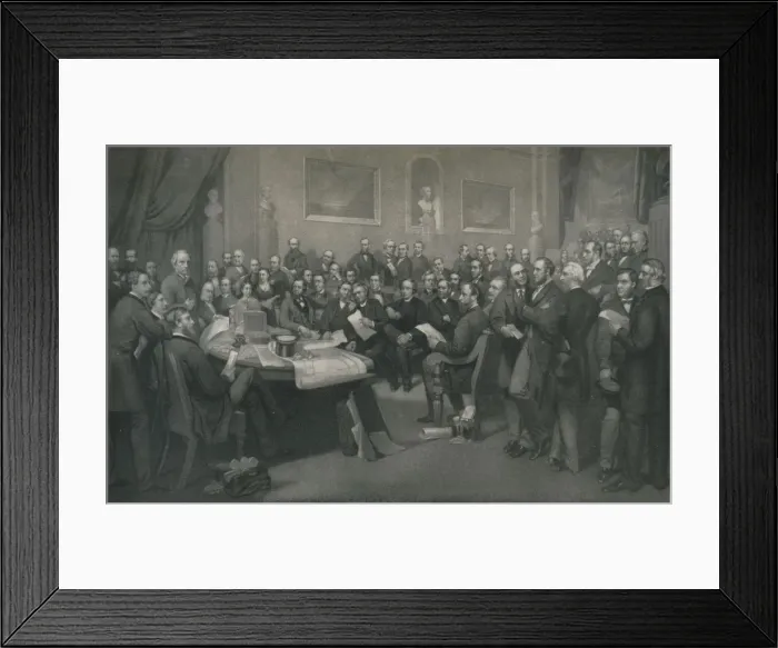 Framed Print : The First School Board of London, c1873, (1917). Artist: John Whitehead Walton Framed Print : The First School Board of London, c1873, (1917). Artist: John Whitehead Walton