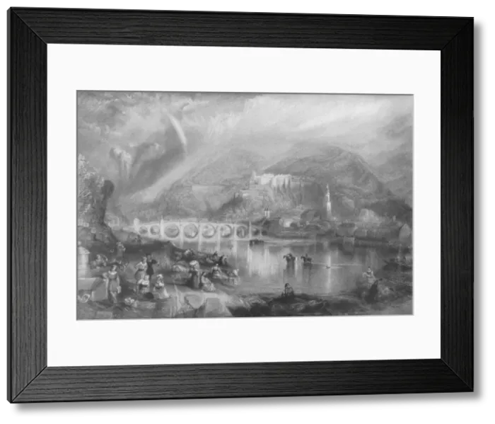 Framed Print : Heidelberg With A Rainbow, c1840, (1917). Artist: JMW Turner Framed Print : Heidelberg With A Rainbow, c1840, (1917). Artist: JMW Turner