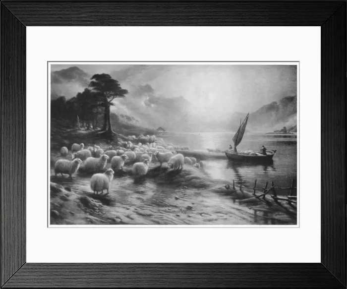 Framed Print : The Ferry on the Loch, c1890, (1911). Artist: Joseph Farquharson Framed Print : The Ferry on the Loch, c1890, (1911). Artist: Joseph Farquharson