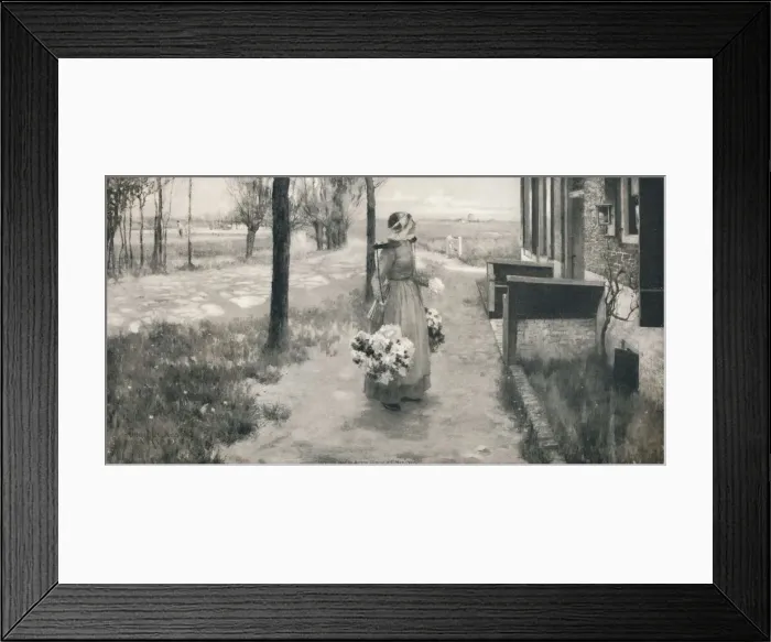 Framed Print : Flower Girl in Holland, 1887, (1912). Artist: George Hitchcock Framed Print : Flower Girl in Holland, 1887, (1912). Artist: George Hitchcock