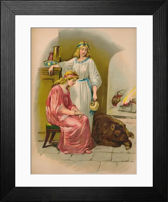 Framed Print : Snow-white and Rose-red, 1903 Framed Print : Snow-white and Rose-red, 1903