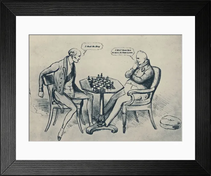 Framed Print : A Game at Chess: Lord Grey Playing William IV, 1948. Artist: John Doyle Framed Print : A Game at Chess: Lord Grey Playing William IV, 1948. Artist: John Doyle