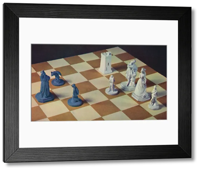 Framed Print : Eighteenth-Century Chessmen in Blue and White Stoneware, 1948 Framed Print : Eighteenth-Century Chessmen in Blue and White Stoneware, 1948
