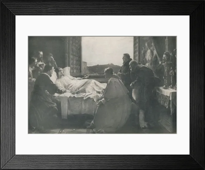 Framed Print : The Last Moments of Raphael, 1866, (1917). Artist: Henry Nelson O Neil Framed Print : The Last Moments of Raphael, 1866, (1917). Artist: Henry Nelson O Neil