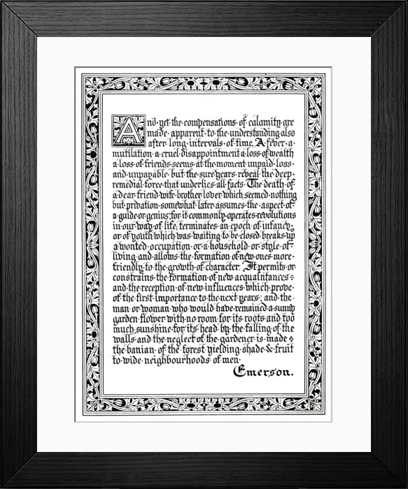 Framed Print : Compensations Quotation from Emerson, c1917, (1917). Artist: Ralph Waldo Emerson Framed Print : Compensations Quotation from Emerson, c1917, (1917). Artist: Ralph Waldo Emerson