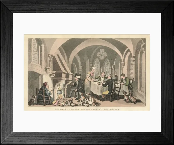 Framed Print : Dr Syntax and the Superannuated Fox Hunter, 1820. Artist: Thomas Rowlandson Framed Print : Dr Syntax and the Superannuated Fox Hunter, 1820. Artist: Thomas Rowlandson