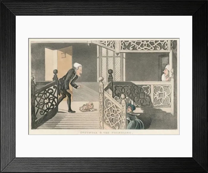 Framed Print : Dr Syntax & The Foundling, 1820. Artist: Thomas Rowlandson Framed Print : Dr Syntax & The Foundling, 1820. Artist: Thomas Rowlandson