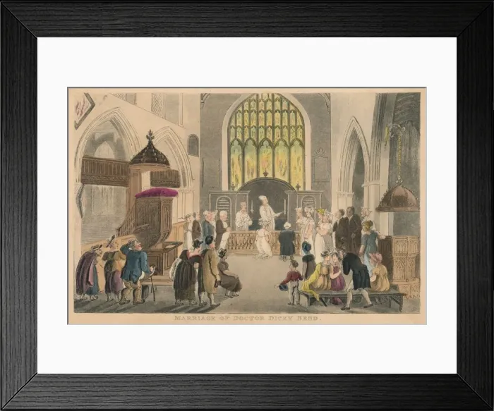 Framed Print : Marriage of Doctor Dicky Bend, 1820. Artist: Thomas Rowlandson Framed Print : Marriage of Doctor Dicky Bend, 1820. Artist: Thomas Rowlandson
