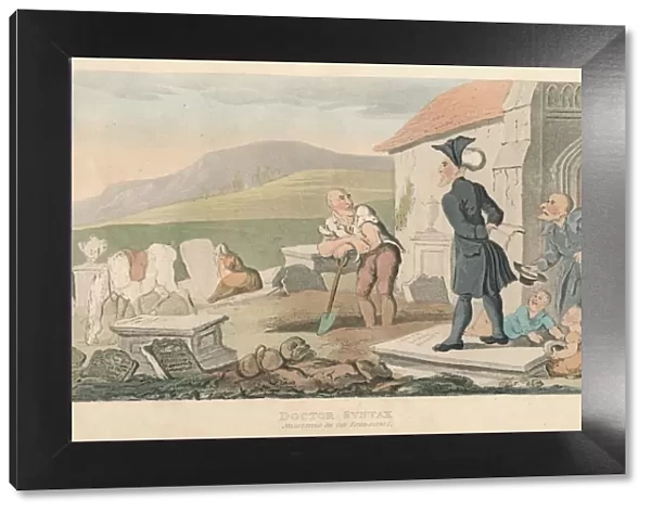 Doctor Syntax Meditating on the Tombstones, 1820. Artist: Thomas Rowlandson