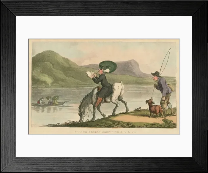 Framed Print : Doctor Syntax Sketching The Lake, 1820. Artist: Thomas Rowlandson Framed Print : Doctor Syntax Sketching The Lake, 1820. Artist: Thomas Rowlandson