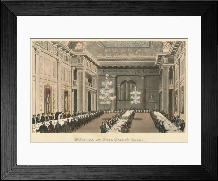 Framed Print : Dr Syntax at Free Masons Hall, 1820. Artist: Thomas Rowlandson Framed Print : Dr Syntax at Free Masons Hall, 1820. Artist: Thomas Rowlandson