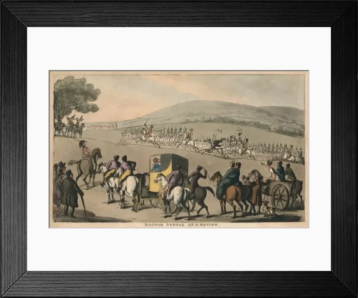 Framed Print : Doctor Syntax at a Review, 1820. Artist: Thomas Rowlandson Framed Print : Doctor Syntax at a Review, 1820. Artist: Thomas Rowlandson