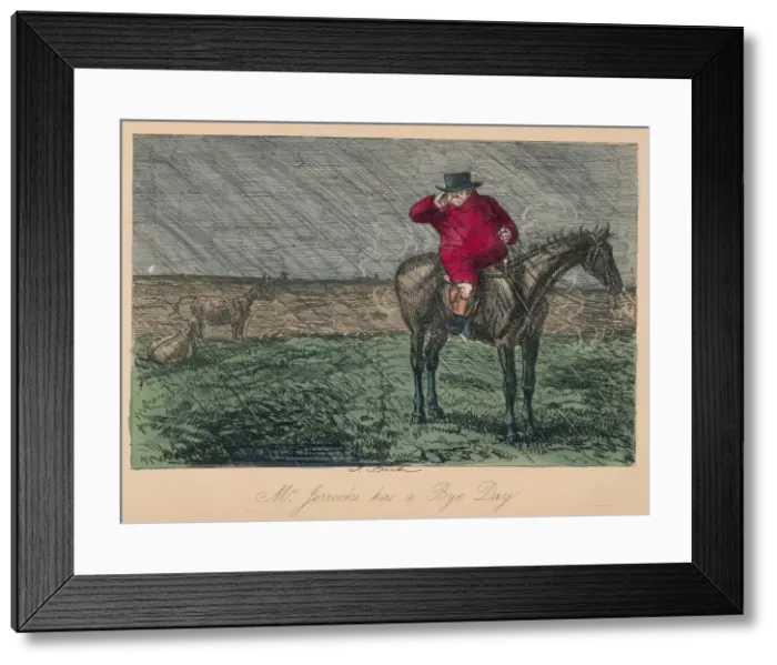 Framed Print : Mr. Jorrocks has a Bye Day, 1854. Artist: John Leech Framed Print : Mr. Jorrocks has a Bye Day, 1854. Artist: John Leech