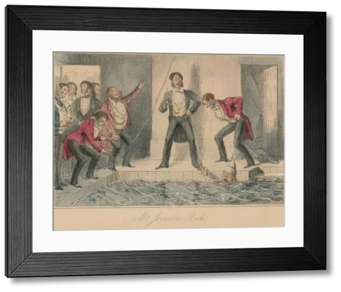 Framed Print : Mr. Jorrockss Bath, 1854. Artist: John Leech Framed Print : Mr. Jorrockss Bath, 1854. Artist: John Leech
