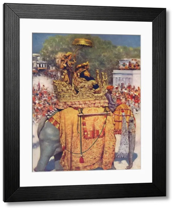 Framed Print : The State Entry: A Distinguished Maharaja, 1903. Artist: Mortimer L Menpes Framed Print : The State Entry: A Distinguished Maharaja, 1903. Artist: Mortimer L Menpes