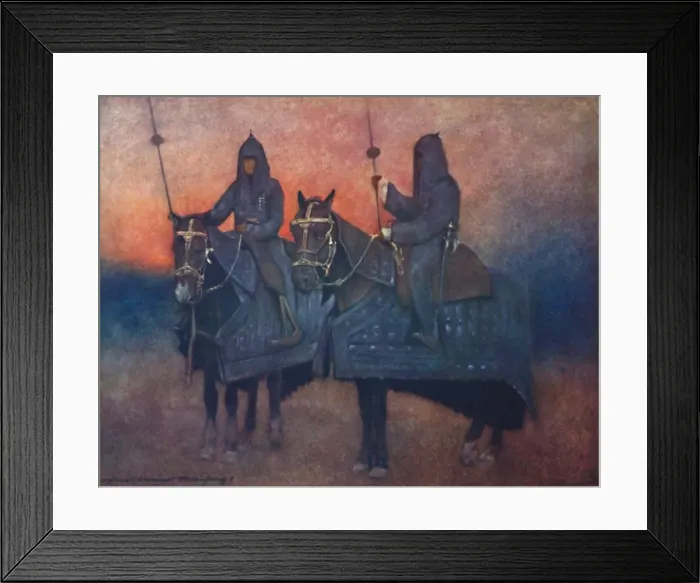Framed Print : Armoured Horses, 1903. Artist: Mortimer L Menpes Framed Print : Armoured Horses, 1903. Artist: Mortimer L Menpes