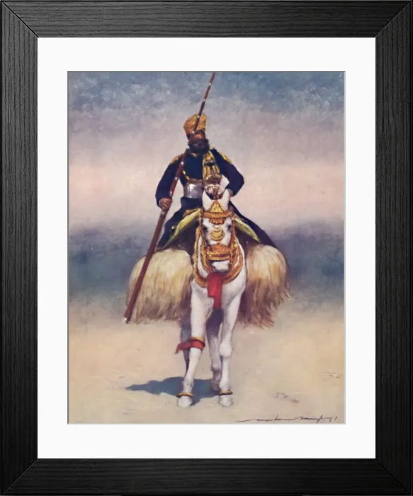 Framed Print : A Retainer from Alwar, 1903. Artist: Mortimer L Menpes Framed Print : A Retainer from Alwar, 1903. Artist: Mortimer L Menpes