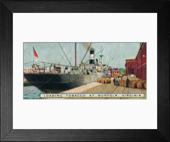 Framed Print : Loading Tobacco at Norfolk, Virginia. 1926 Framed Print : Loading Tobacco at Norfolk, Virginia. 1926