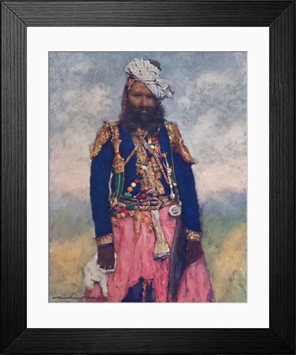 Framed Print : A Retainer from Rajgargh, 1903. Artist: Mortimer L Menpes Framed Print : A Retainer from Rajgargh, 1903. Artist: Mortimer L Menpes