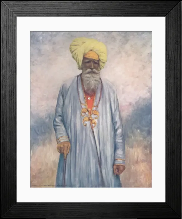 Framed Print : A Retainer of the Maharaja of Cutch, 1903. Artist: Mortimer L Menpes Framed Print : A Retainer of the Maharaja of Cutch, 1903. Artist: Mortimer L Menpes