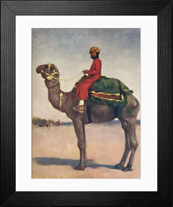 Framed Print : A Camel Rider from Kota, 1903. Artist: Mortimer L Menpes Framed Print : A Camel Rider from Kota, 1903. Artist: Mortimer L Menpes