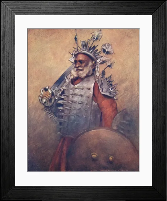 Framed Print : A Formidable Warrior of Rewa, 1903. Artist: Mortimer L Menpes Framed Print : A Formidable Warrior of Rewa, 1903. Artist: Mortimer L Menpes