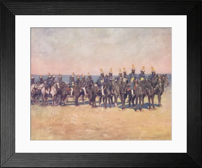 Framed Print : Armoured Horsemen of Kishengarh, 1903. Artist: Mortimer L Menpes Framed Print : Armoured Horsemen of Kishengarh, 1903. Artist: Mortimer L Menpes