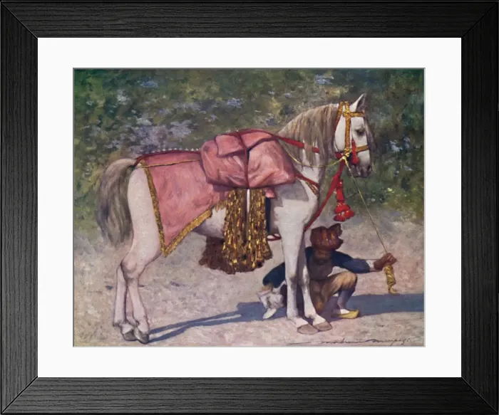 Framed Print : A Famous Led Horse in the Retinue of the Rao of Cutch, 1903. Artist: Mortimer L Menpes