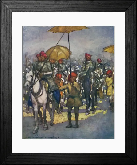 Framed Print : The Shan Chiefs Retainers at the Native Review, 1903. Artist: Mortimer L Menpes Framed Print : The Shan Chiefs Retainers at the Native Review, 1903. Artist: Mortimer L Menpes