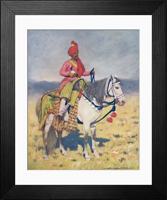 Framed Print : A Famous Dancing Horse - Bombay Chiefs Camp, 1903. Artist: Mortimer L Menpes Framed Print : A Famous Dancing Horse - Bombay Chiefs Camp, 1903. Artist: Mortimer L Menpes