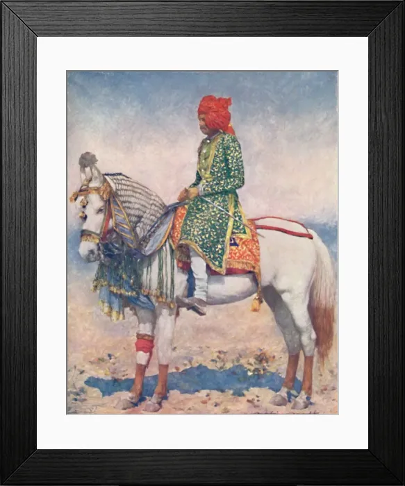 Framed Print : A Performing Horse from the Alwar State, 1903. Artist: Mortimer L Menpes Framed Print : A Performing Horse from the Alwar State, 1903. Artist: Mortimer L Menpes