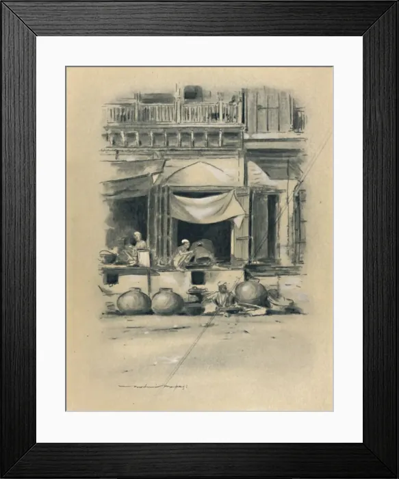 Framed Print : Bazaar at Delhi, 1903. Artist: Mortimer L Menpes Framed Print : Bazaar at Delhi, 1903. Artist: Mortimer L Menpes