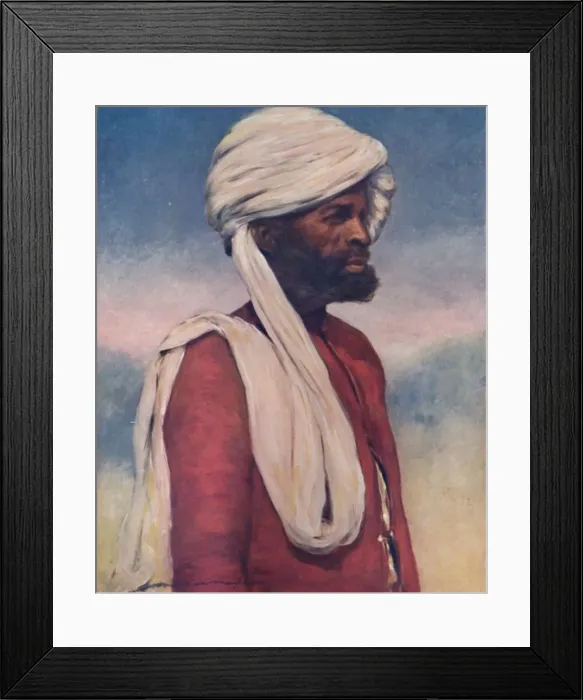 Framed Print : A Retainer from Dhar, 1903. Artist: Mortimer L Menpes Framed Print : A Retainer from Dhar, 1903. Artist: Mortimer L Menpes