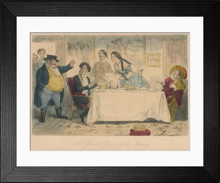 Framed Print : Mr. Jorrockss Return to his Family, 1854. Artist: John Leech Framed Print : Mr. Jorrockss Return to his Family, 1854. Artist: John Leech