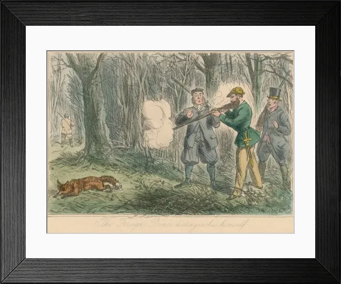 Framed Print : The Foreign Prince distinguishes himself, 1860. Artist: John Leech Framed Print : The Foreign Prince distinguishes himself, 1860. Artist: John Leech