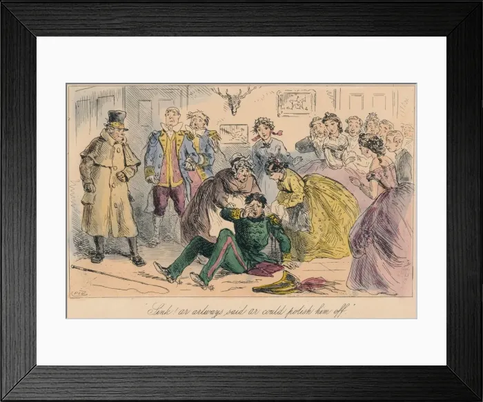 Framed Print : Sink! Ar always said ar could polish him off, 1865. Artist: Hablot Knight Browne Framed Print : Sink! Ar always said ar could polish him off, 1865. Artist: Hablot Knight Browne