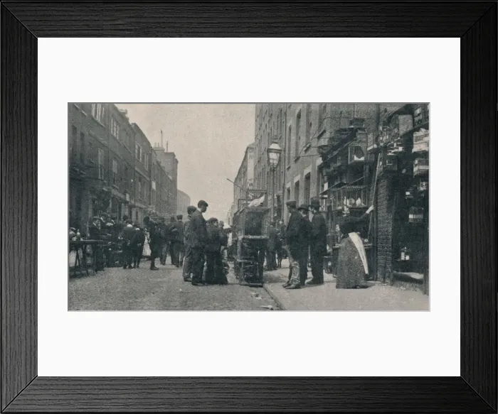 Framed Print : Sclater Street Bird Fair on Sunday Morning, 1901. Artist: RA Shield Framed Print : Sclater Street Bird Fair on Sunday Morning, 1901. Artist: RA Shield
