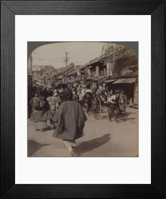 Framed Print : Shops and crowds on Batsumati Street, in the native quarter, Yokohama, Japan, 1904 Framed Print : Shops and crowds on Batsumati Street, in the native quarter, Yokohama, Japan, 1904