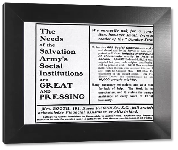 The Needs of the Salvation Armys Social Institutions are Great and Pressing, 1901