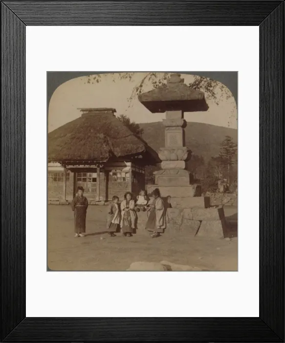 Framed Print : Children in front of village schoolhouse, Karuizawa, Japan, 1904 Framed Print : Children in front of village schoolhouse, Karuizawa, Japan, 1904