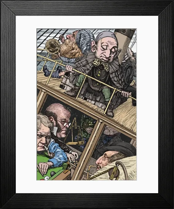 Framed Print : The Crew Was Complete. From The Hunting of the Snark (Lewis Carroll), 1874-1876, (1923). Artist: Henry Holiday Framed Print : The Crew Was Complete. From The Hunting of the Snark (Lewis Carroll), 1874-1876, (1923). Artist: Henry Holiday